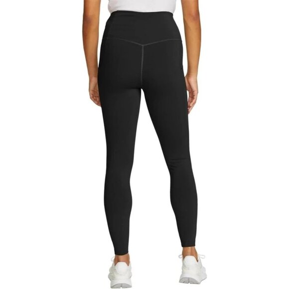 NWOT Eddie Bauer Women's S High-Waisted Black Leggings Side Zip Pockets - Picture 2 of 9